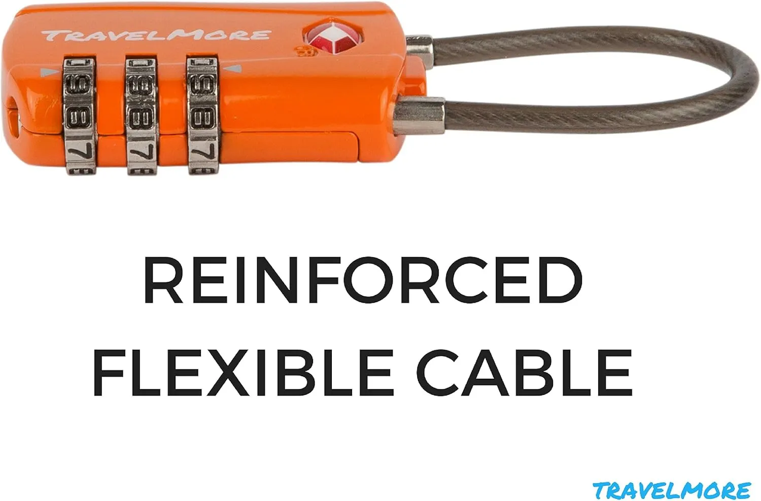 10 Pack TSA Approved Travel Combination Cable Luggage Locks for Suitcases - Orange