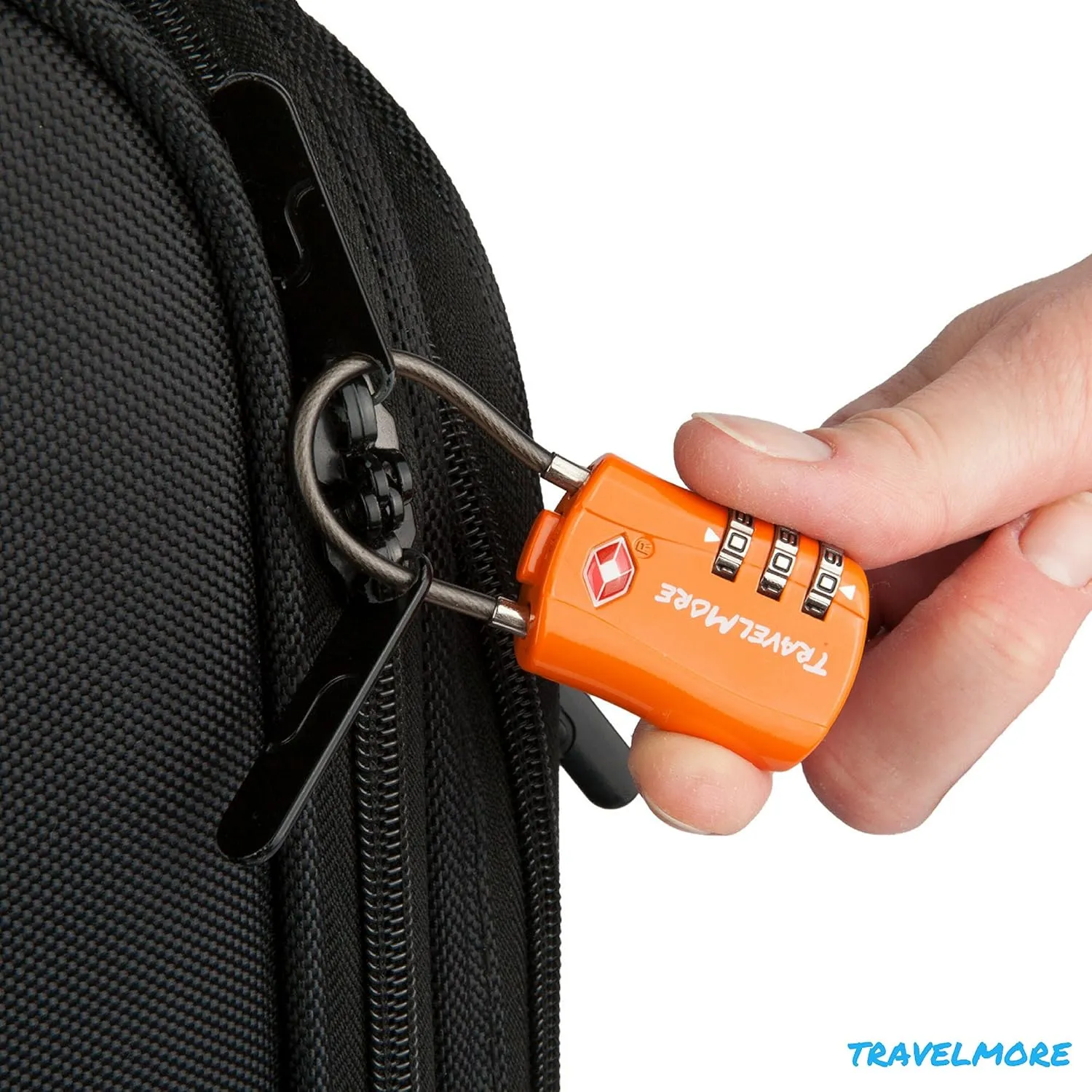 10 Pack TSA Approved Travel Combination Cable Luggage Locks for Suitcases - Orange