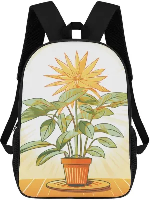 17 Inch Backpack Cute Lightweight Laptop Backpack Casual Daypack for Women Men Light Plants