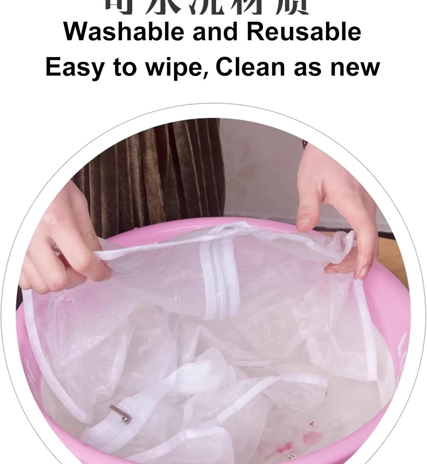 2 Garment Bags for Hanging Clothes, Translucent Plastic Dress Bag, Suitable for Wardrobe Storage of Suits, Shirts, and Pants(White,60x140cm/24x55in)