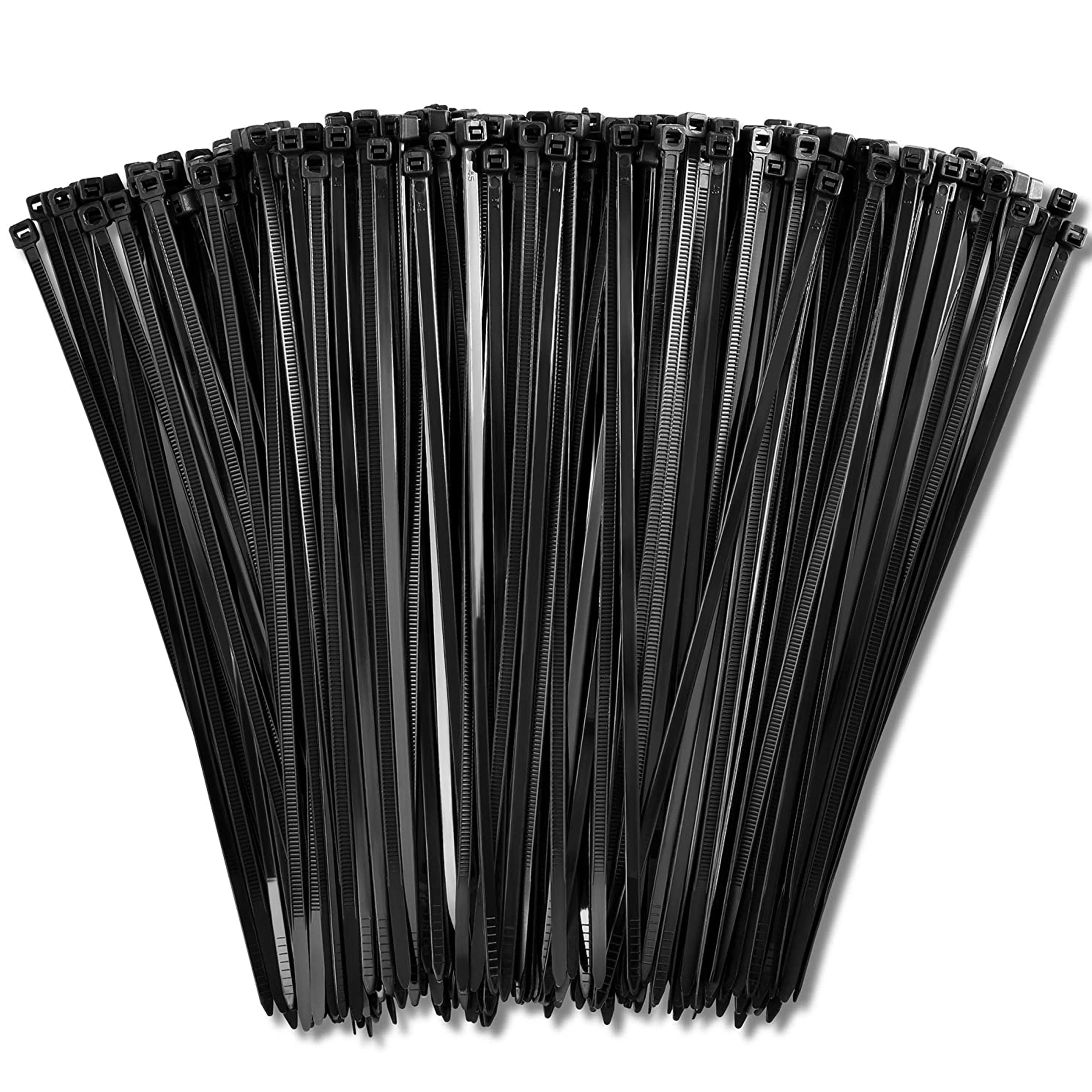 200 Pc Black Cable Ties Zip Heavy Duty Nylon Wire Cords Weather Resistant 8" New