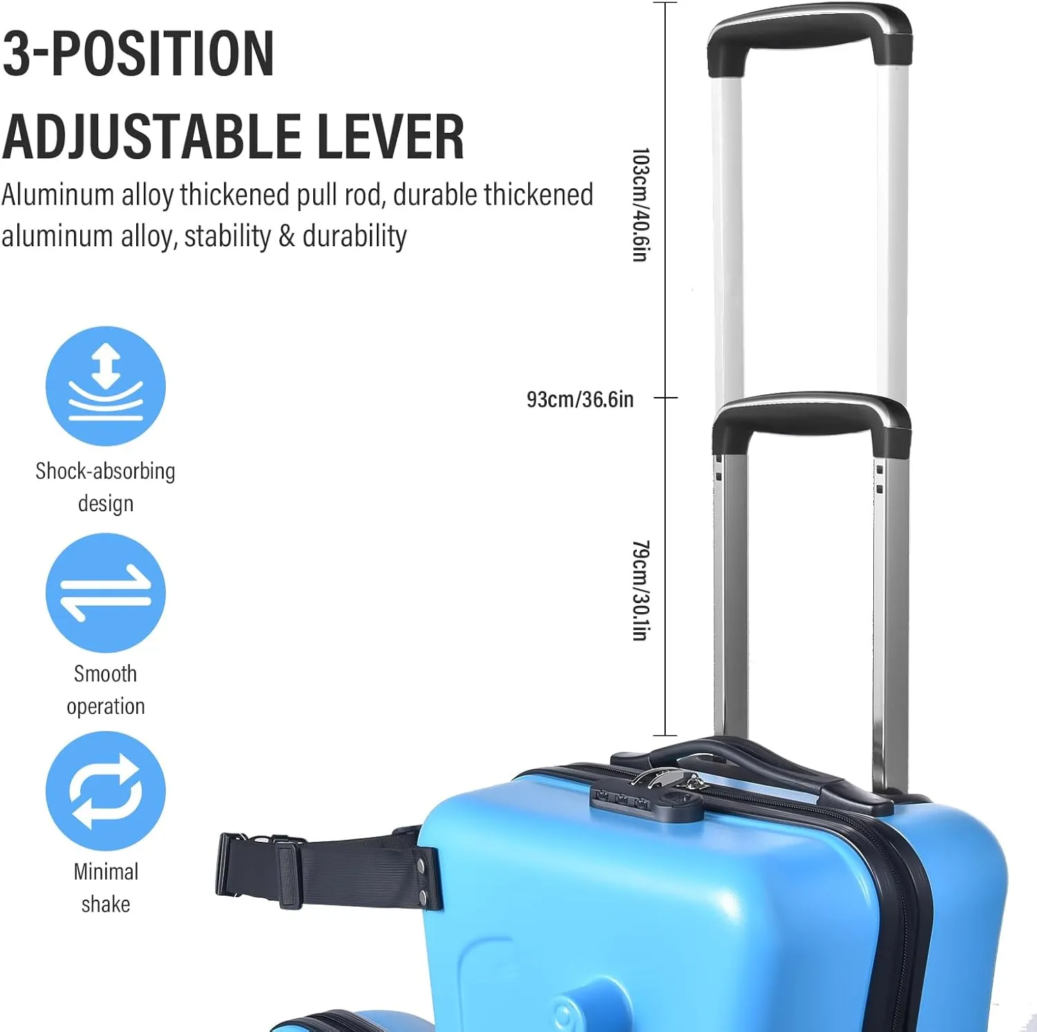 20" Ride on Suitcase for Kids Holds 110 Lbs,with Spinner Wheels,Telescoping Handle,Password Lock and Safety Belt,Ride On Suitcase for Kid Ages 1-6 (Blue)