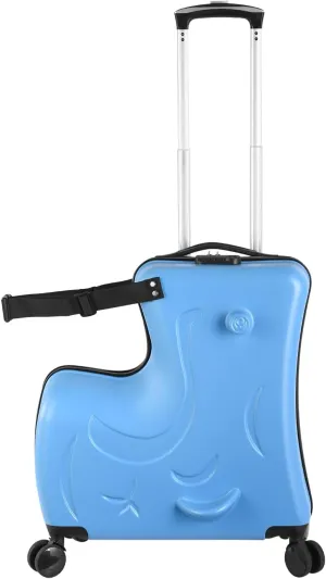 24" Ride on Suitcase for Kids,Can Hold 110 Lbs,with Double Spinner Wheels,Telescoping Handle,Password Lock and Safety Belt,Ride On Luggage for Kid Ages 6-12 (Blue)