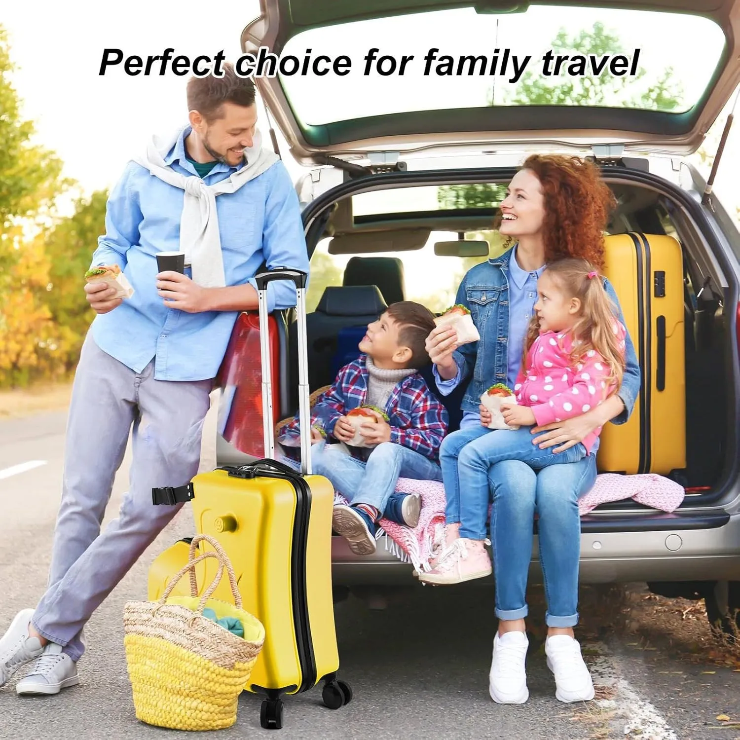 24" Ride on Suitcase for Kids,Can Hold 110 Lbs,with Double Spinner Wheels,Telescoping Handle,Password Lock and Safety Belt,Ride On Luggage for Kid Ages 6-12 (Yellow)