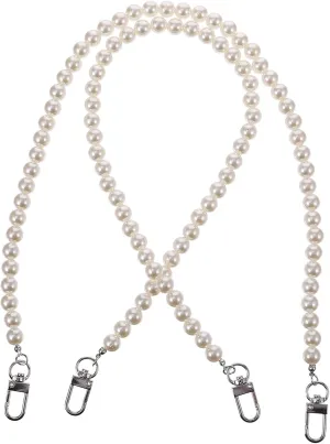 2pcs Metal Pearl Waist Chain for Jeans, Pants, and Bags, Vintage Geometric Design with Buckle for Punk, Hip-Hop, and Casual Styles