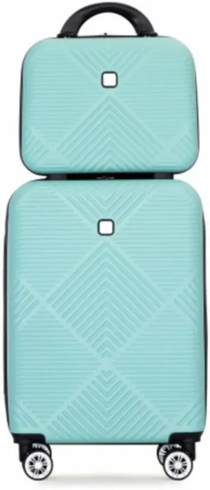 2Piece Luggage Sets ABS Lightweight Suitcase, Spinner Wheels, (20/14) Light Blue