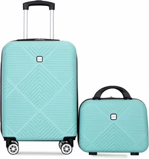 2Piece Luggage Sets ABS Lightweight Suitcase, Spinner Wheels, (20/14) LIGHT BLUE