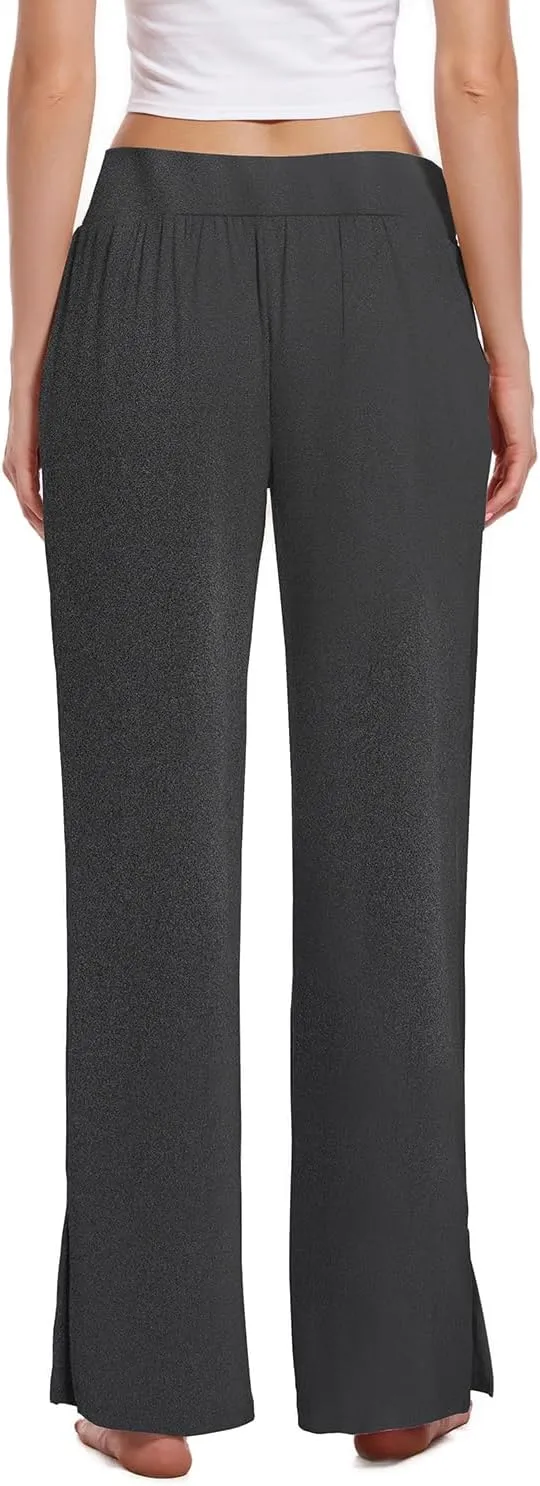 3 Pack Women's Lounge Pants Wide Leg Yoga Sweatpants with Pockets High Waisted Drawstring Lounge Loose Workout Jogger