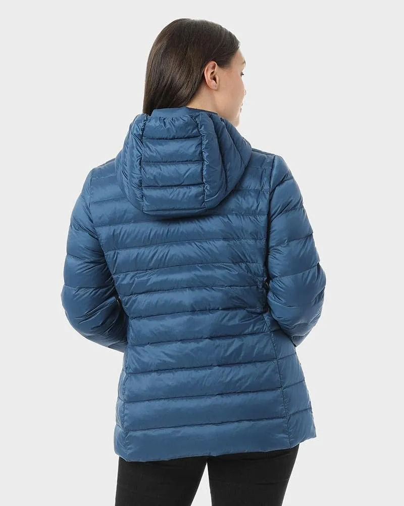 32 Degrees Womens Water-Repellent Packable Down Jacket, Ultra-Light with Detachable Hood