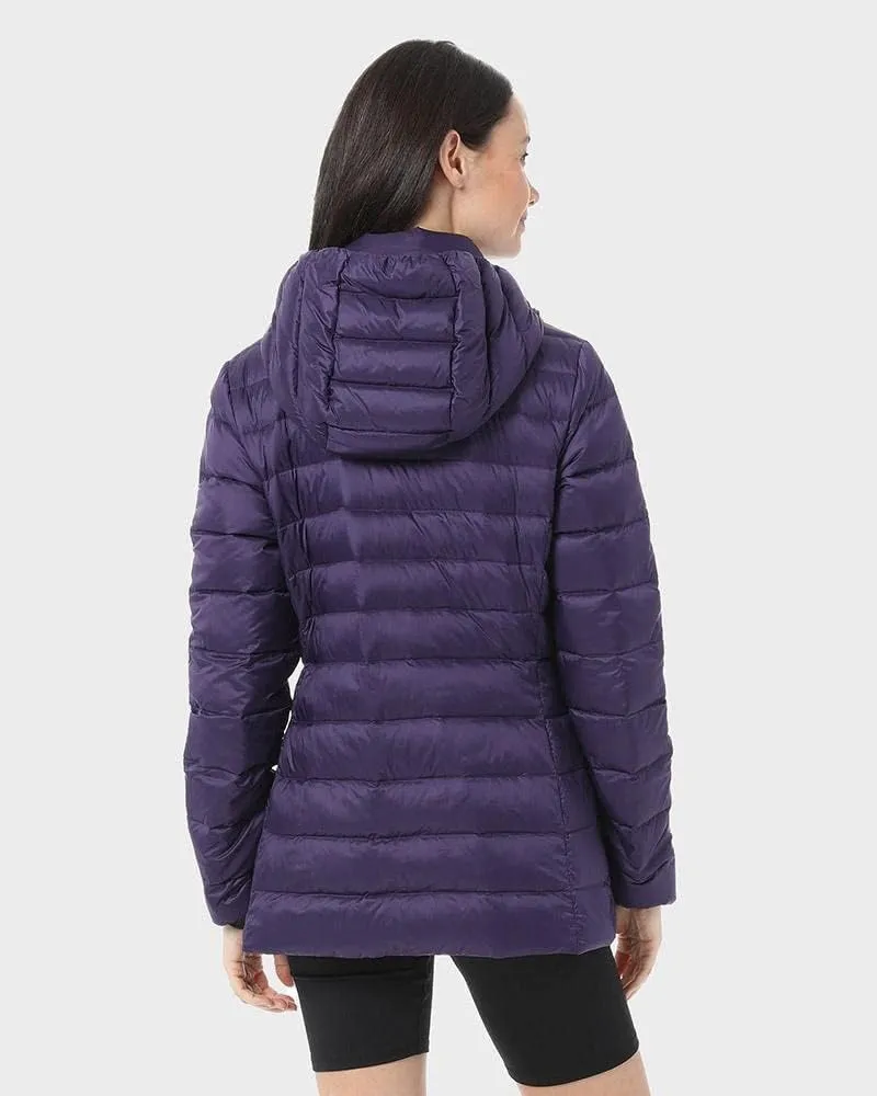 32 Degrees Womens Water-Repellent Packable Down Jacket, Ultra-Light with Detachable Hood