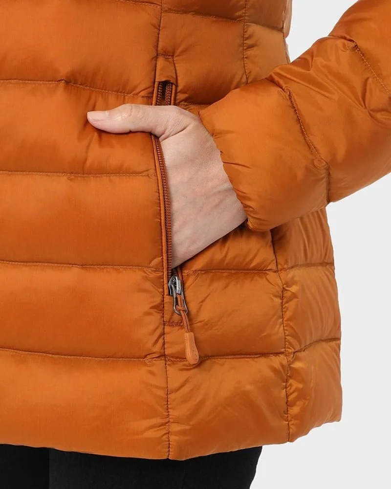 32 Degrees Womens Water-Repellent Packable Down Jacket, Ultra-Light with Detachable Hood