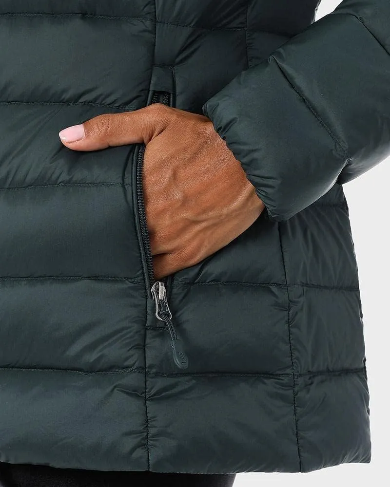 32 Degrees Womens Water-Repellent Packable Down Jacket, Ultra-Light with Detachable Hood