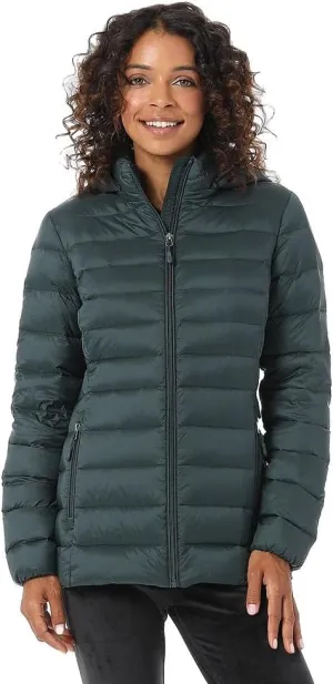 32 Degrees Womens Water-Repellent Packable Down Jacket, Ultra-Light with Detachable Hood