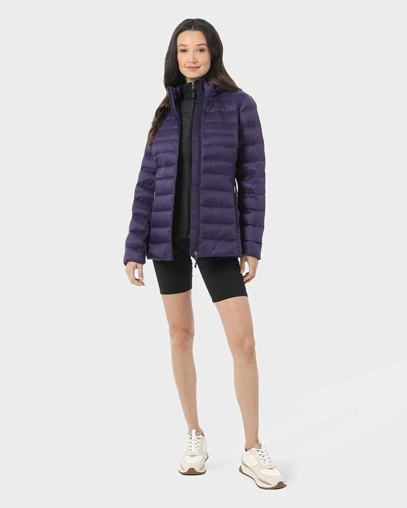 32 Degrees Womens Water-Repellent Packable Down Jacket, Ultra-Light with Detachable Hood