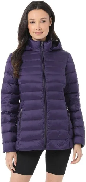 32 Degrees Womens Water-Repellent Packable Down Jacket, Ultra-Light with Detachable Hood