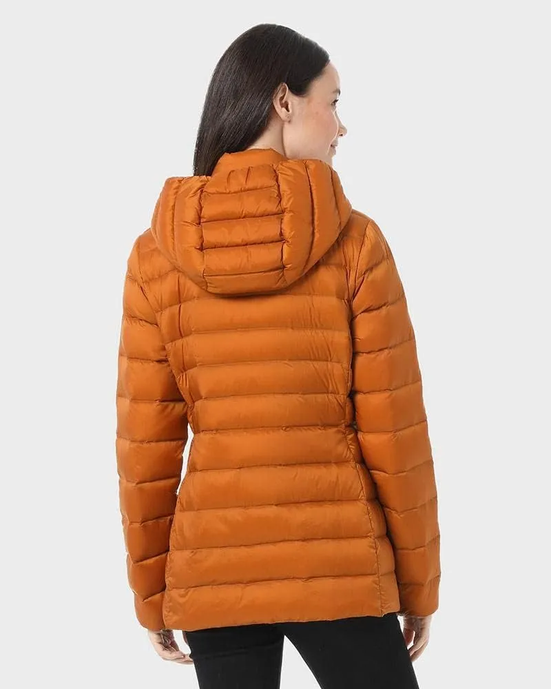 32 Degrees Womens Water-Repellent Packable Down Jacket, Ultra-Light with Detachable Hood