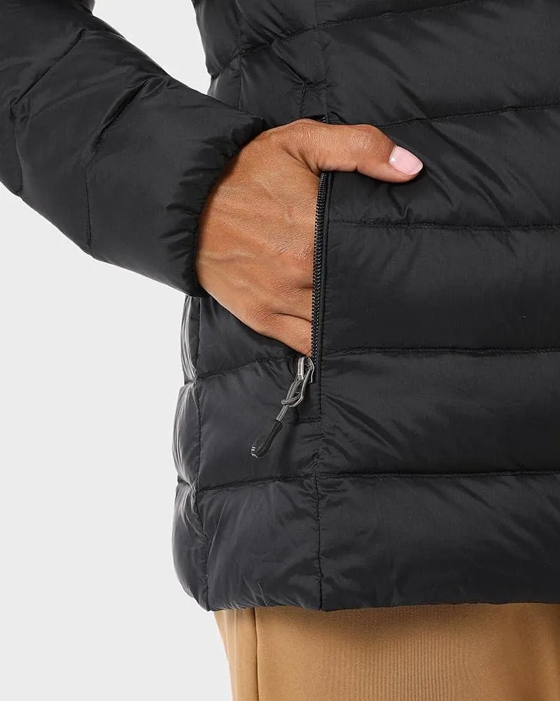 32 Degrees Womens Water-Repellent Packable Down Jacket, Ultra-Light with Detachable Hood