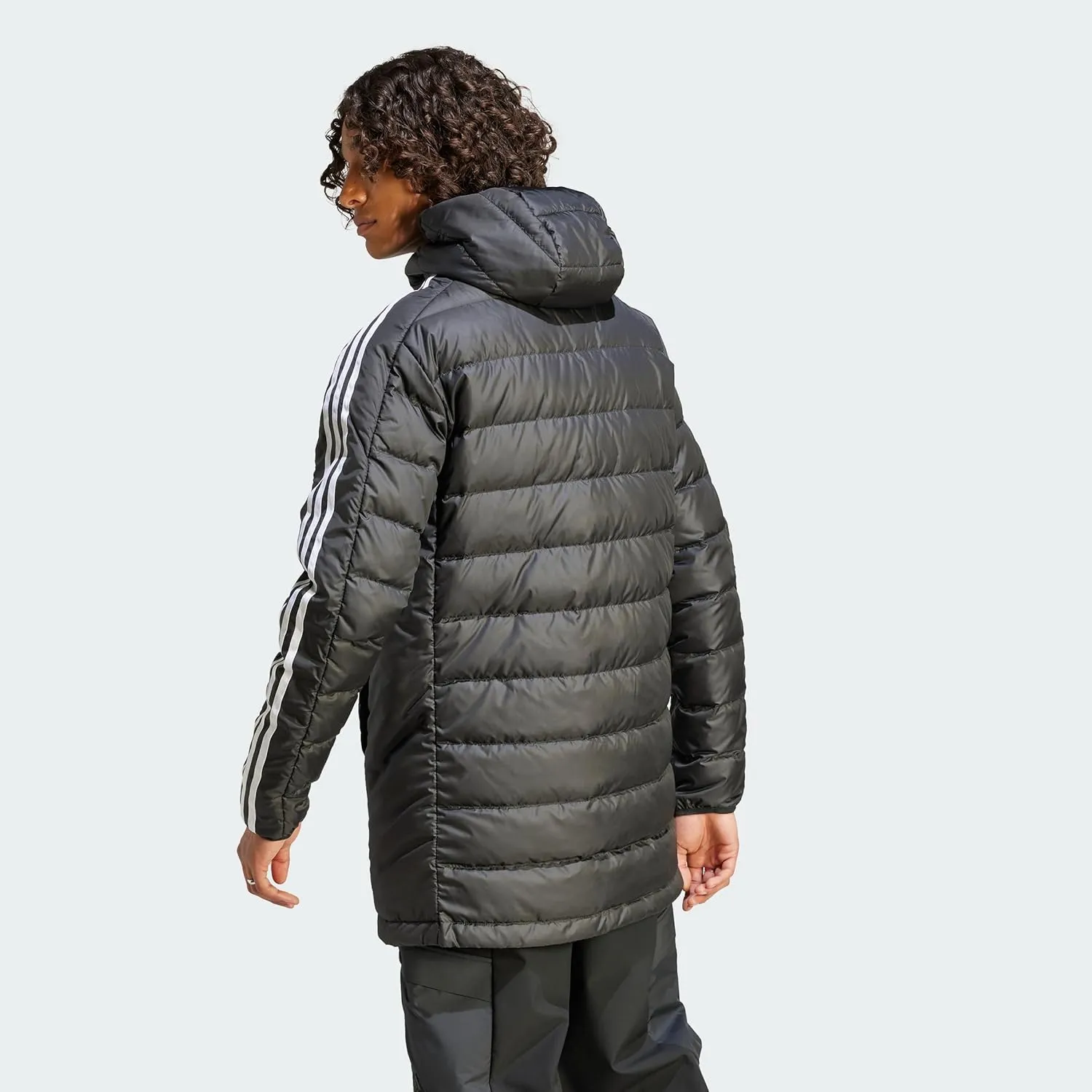 adidas Essentials 3-Stripes Light Down Hooded Parka Men's Down Jacket