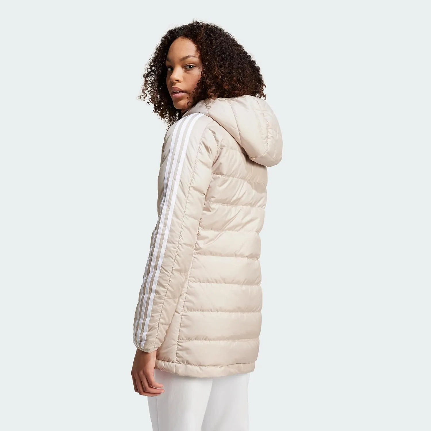 adidas Essentials 3-Stripes Light Down Hooded Parka Women's Down Jacket (Pack of 1)