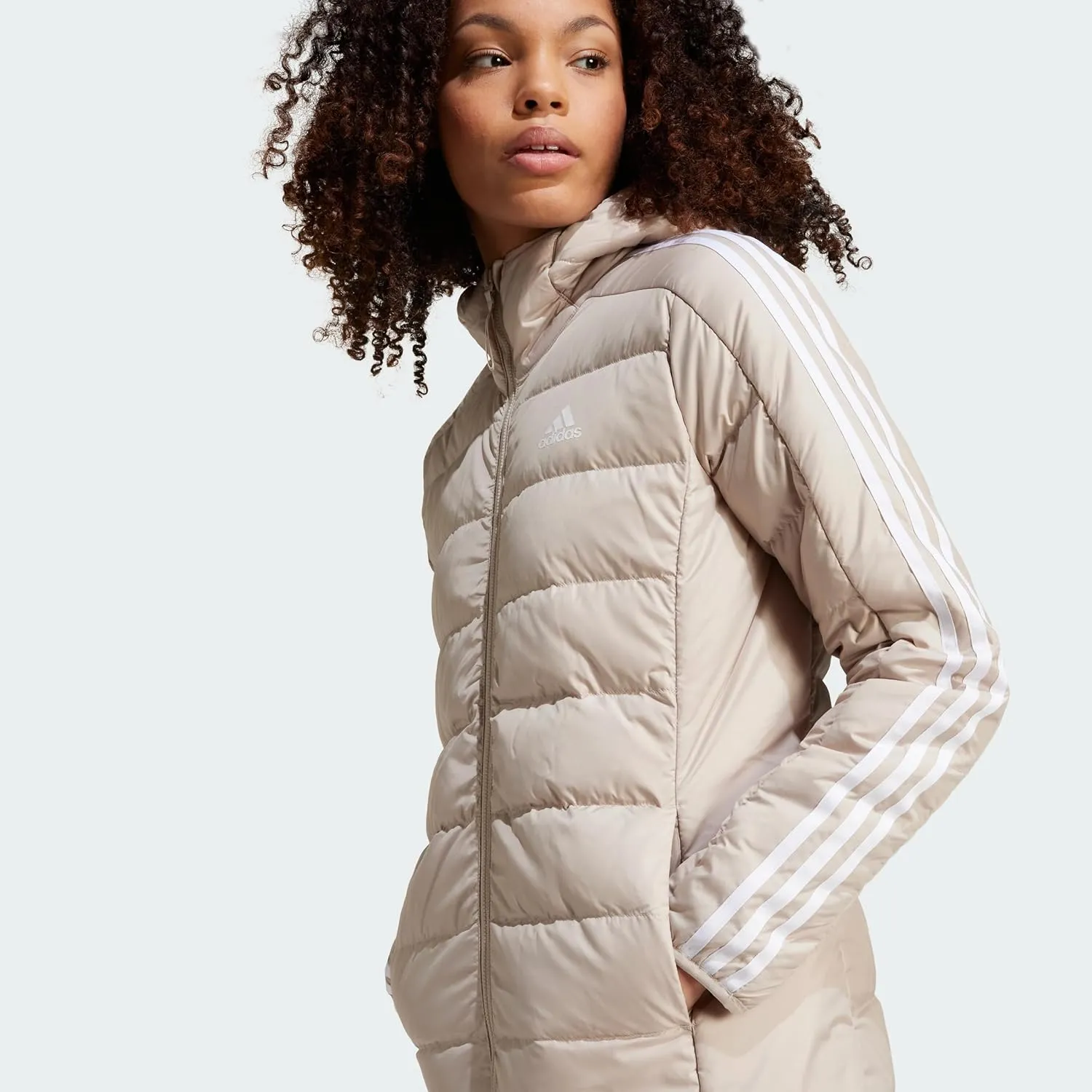 adidas Essentials 3-Stripes Light Down Hooded Parka Women's Down Jacket (Pack of 1)