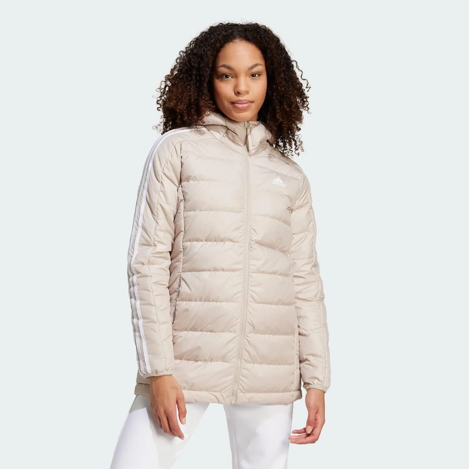 adidas Essentials 3-Stripes Light Down Hooded Parka Women's Down Jacket (Pack of 1)
