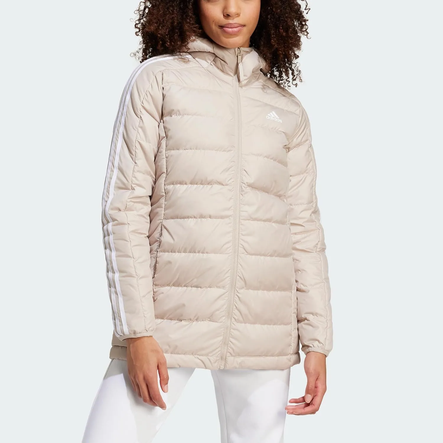 adidas Essentials 3-Stripes Light Down Hooded Parka Women's Down Jacket (Pack of 1)