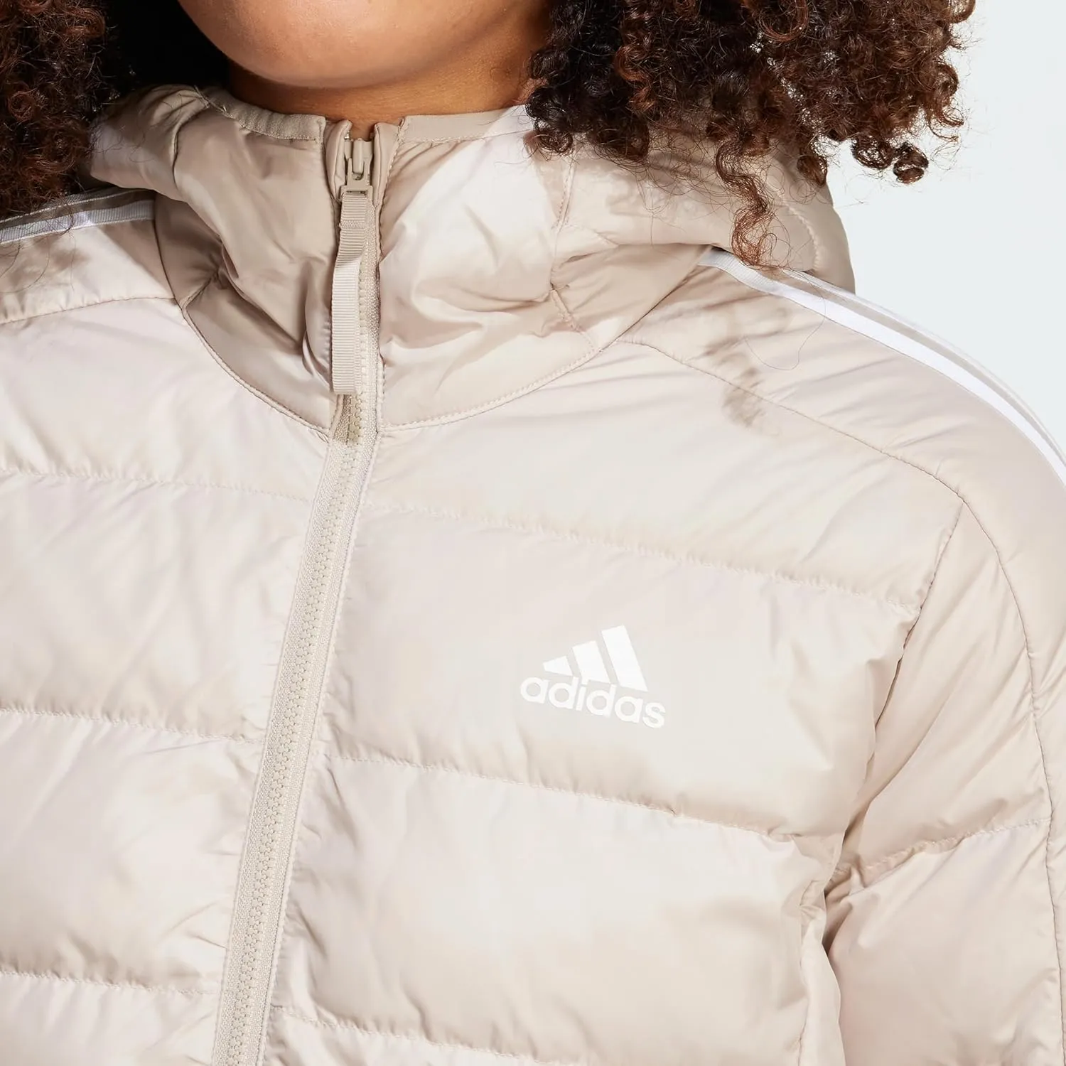 adidas Essentials 3-Stripes Light Down Hooded Parka Women's Down Jacket (Pack of 1)
