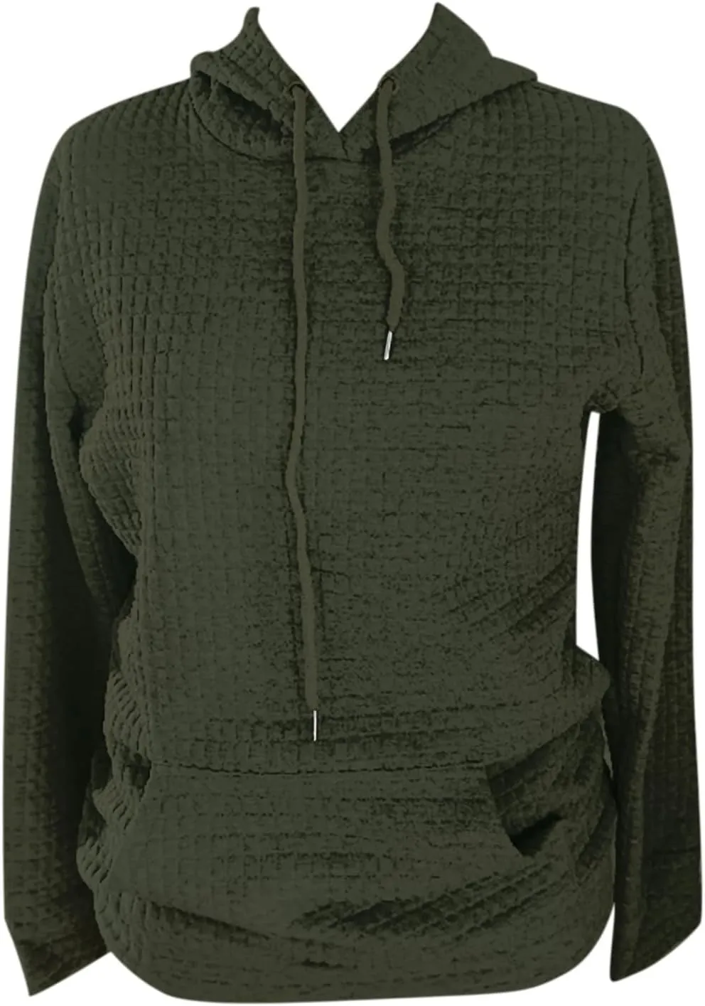 aihihe Women's Lightweight Waffle Hoodies 2023 Fall Casual Sweatshirt Trendy Dressy Drawstring Pullover Tops with Pockets