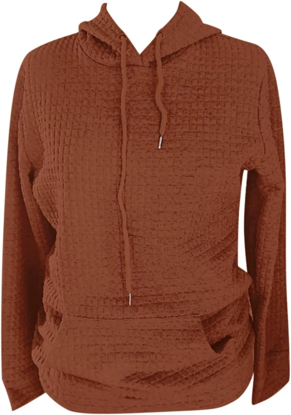 aihihe Women's Lightweight Waffle Hoodies 2023 Fall Casual Sweatshirt Trendy Dressy Drawstring Pullover Tops with Pockets