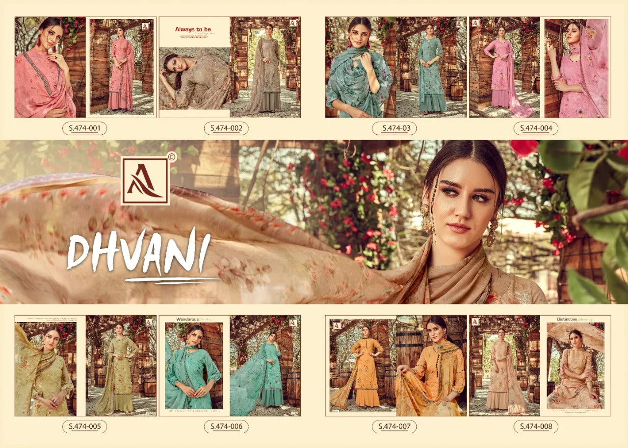 ALOK SUIT DHVANI GEORGETTE DIGITAL PRINT EMBROIDERY SAWLAR SUIT