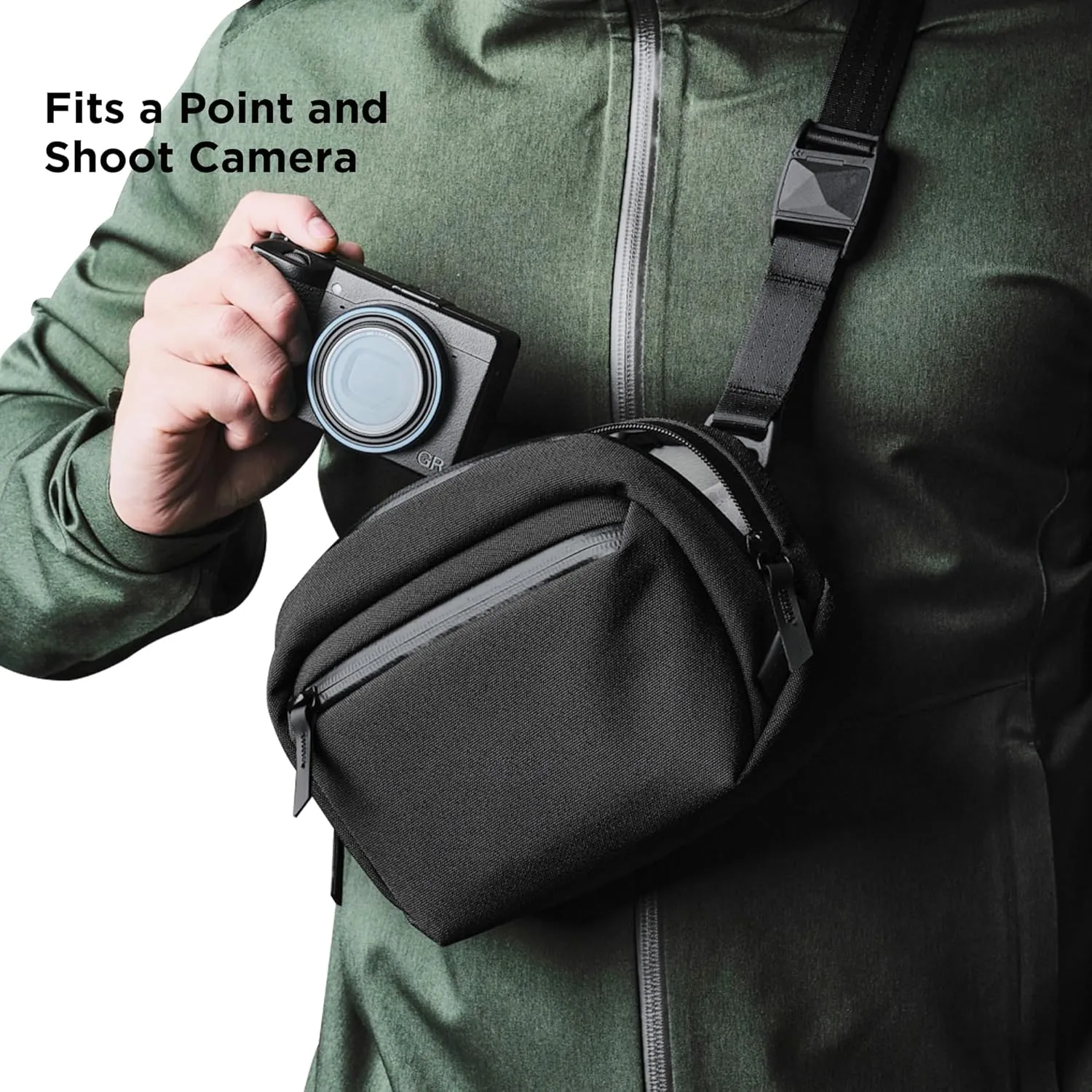 ALPAKA Go Sling Nano: 1.6L Compact Camera Sling Bag for Men - Small EDC Crossbody Bag for Point & Shoot Cameras