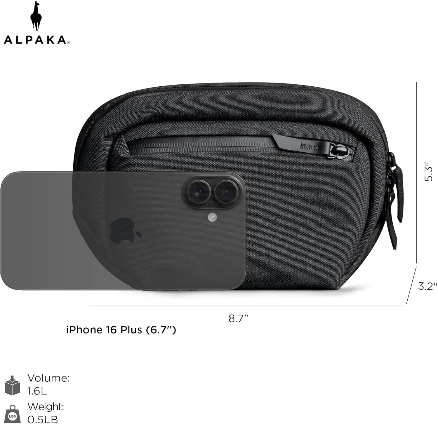 ALPAKA Go Sling Nano: 1.6L Compact Camera Sling Bag for Men - Small EDC Crossbody Bag for Point & Shoot Cameras