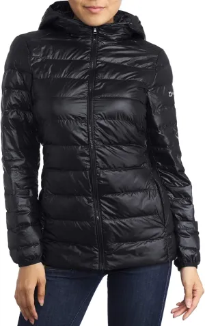 Alpine Swiss Eva Womens Down Alternative Puffer Jacket Hooded Light Packable Coat