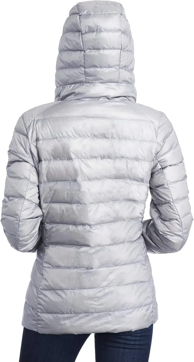 Alpine Swiss Eva Womens Down Alternative Puffer Jacket Hooded Light Packable Coat