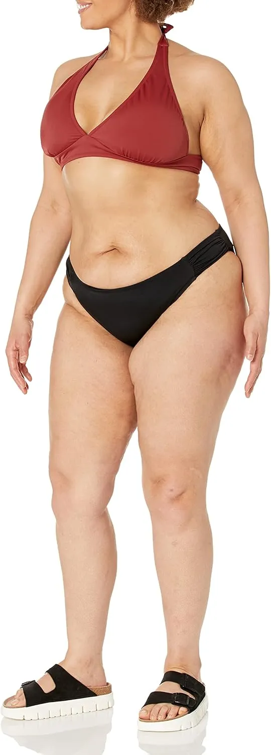 Amazon Essentials Women's Light-Support Tie Halter Bikini Swimsuit Top (Available in Plus Size)