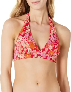 Amazon Essentials Women's Light-Support Tie Halter Bikini Swimsuit Top (Available in Plus Size)