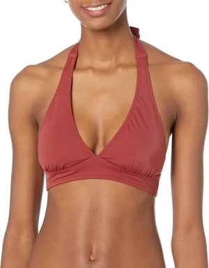 Amazon Essentials Women's Light-Support Tie Halter Bikini Swimsuit Top (Available in Plus Size)