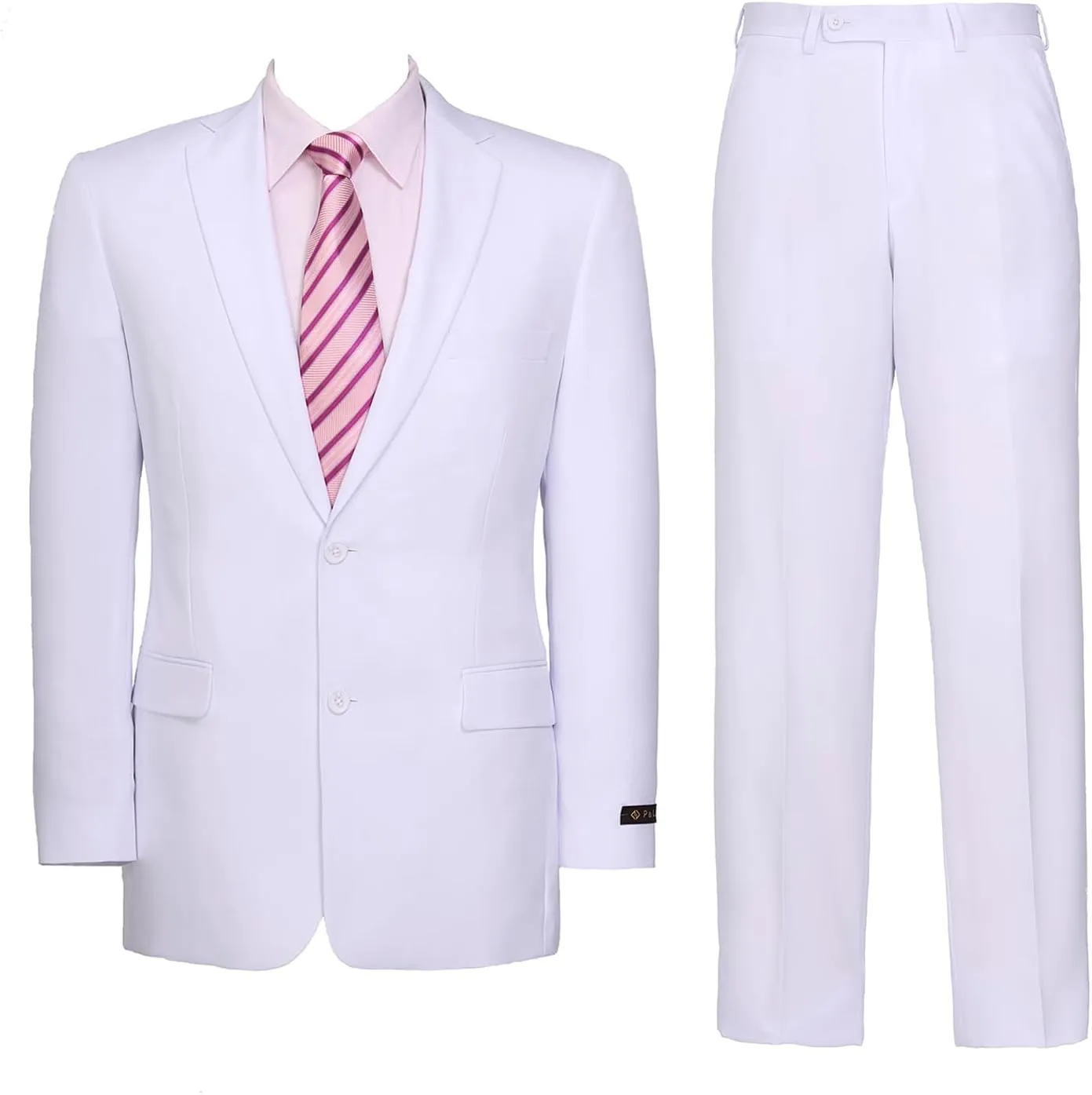 AMY ZHU Men's 2 Piece Suit Regular Fit Blazer Big and Tall Business Suit Jacket Suit Pants for Wedding