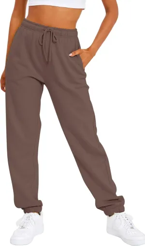 AUTOMET Women's Casual Baggy Fleece Sweatpants