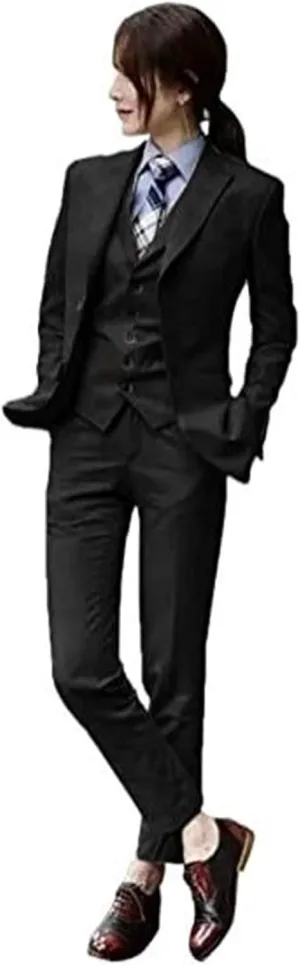 Autumn Women Suits 3 Piece Slim Fit Suits Set for Business Office Lady Blazer Jacket Vest Pants