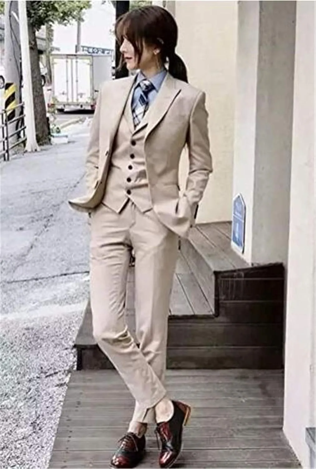 Autumn Women Suits 3 Piece Slim Fit Suits Set for Business Office Lady Blazer Jacket Vest Pants