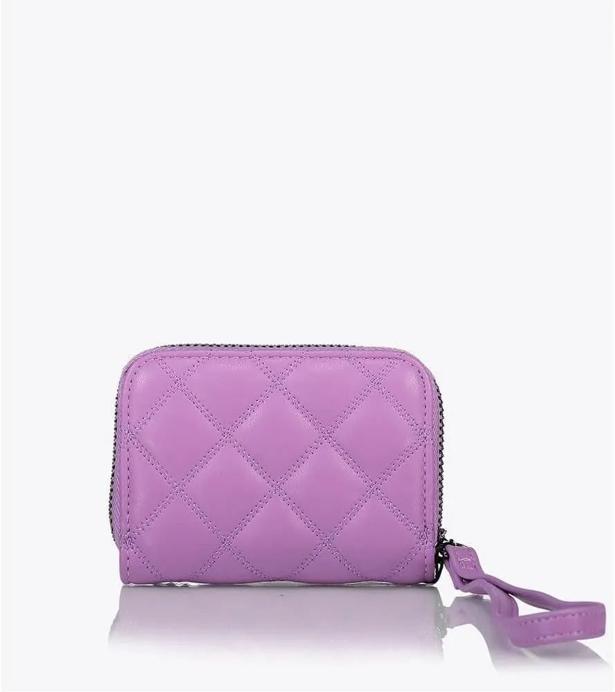 Axel Women's Quilted Wallet Callie with Wristlet Made of Synthetic Leather, Purple, One Size