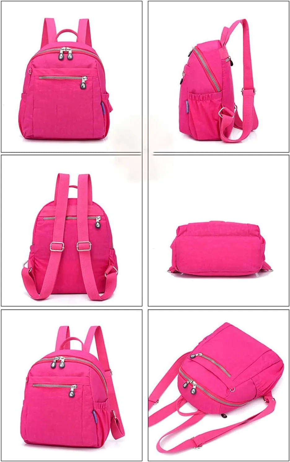 Backpack for women 1pc Casual Women's Ultra-light waterproof nylon travel bag (Pink)