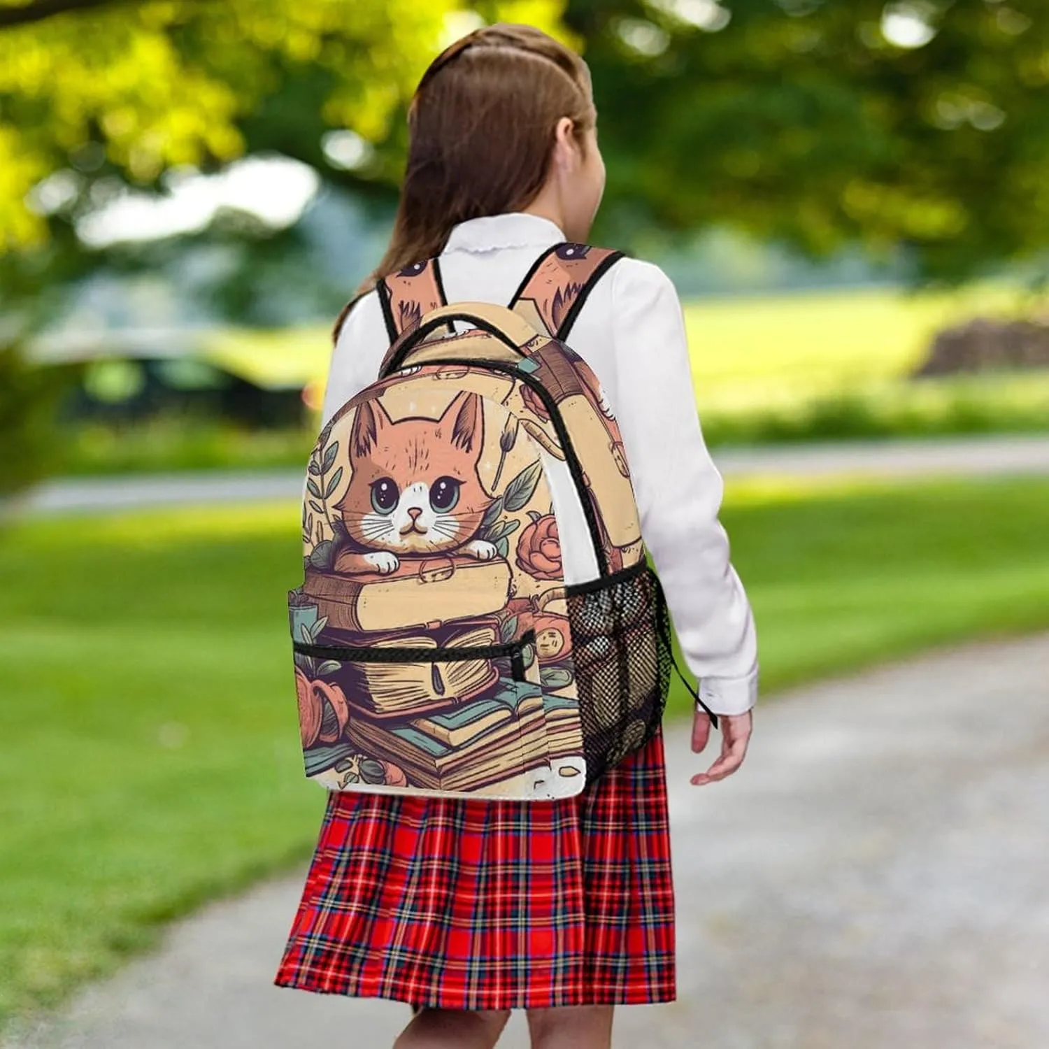 Backpacks Light Brown Cartoon Travel Bag Laptop Backpack Casual Daypack for Weekender Business Hiking