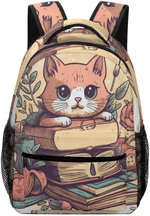 Backpacks Light Brown Cartoon Travel Bag Laptop Backpack Casual Daypack for Weekender Business Hiking