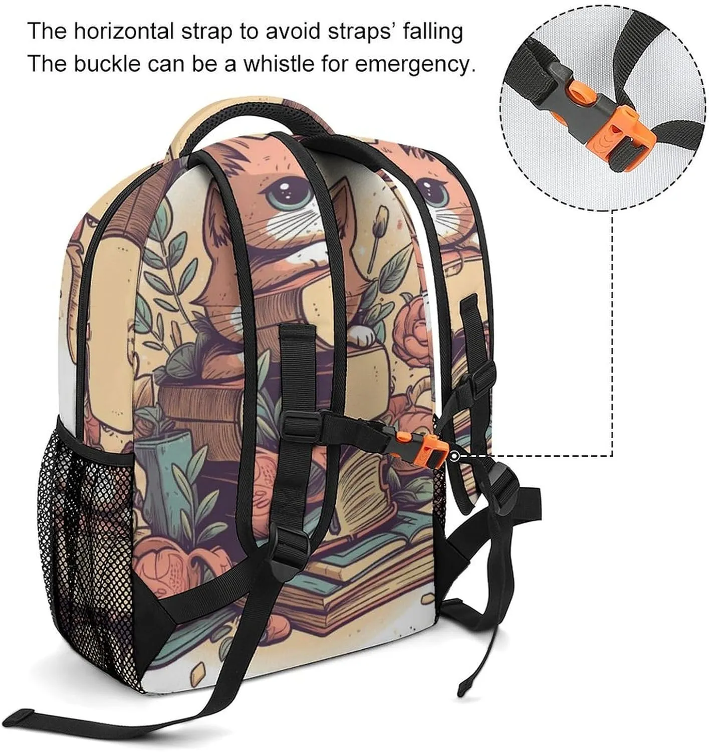 Backpacks Light Brown Cartoon Travel Bag Laptop Backpack Casual Daypack for Weekender Business Hiking