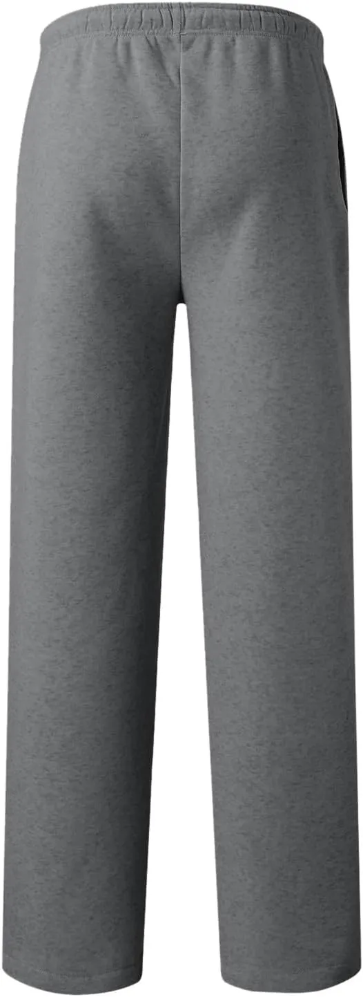 Baggy Sweatpants for Women Elastic High Waist Drawstring Straight Wide Leg Lounge Pants Open Bottom Athletic Joggers Trousers