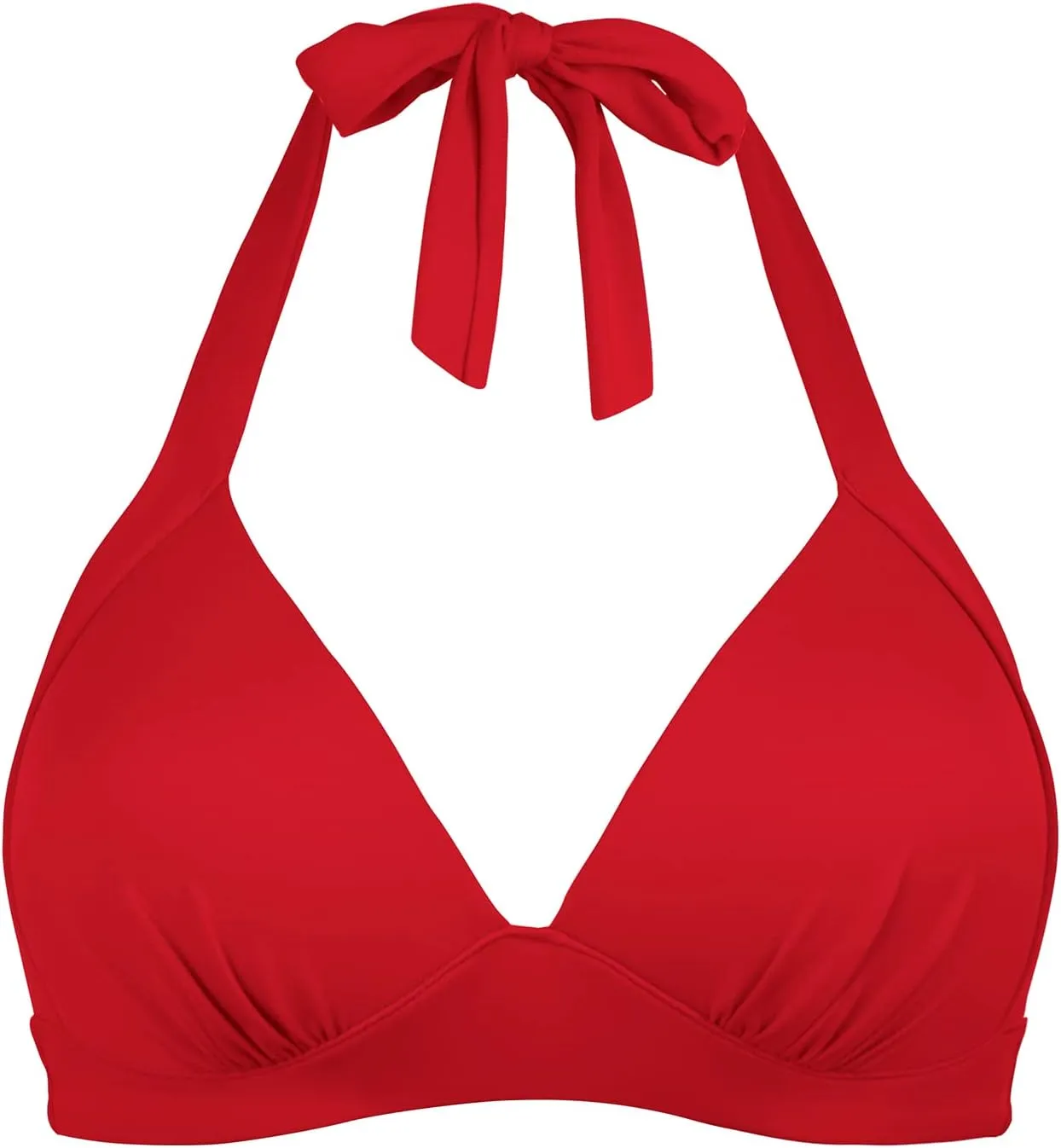 Balasami Women's Vintage 50s Halter Neck Tie Knot Back Soft Molded Padding Bikini Top Swimsuit Bathing Suit Tops Only