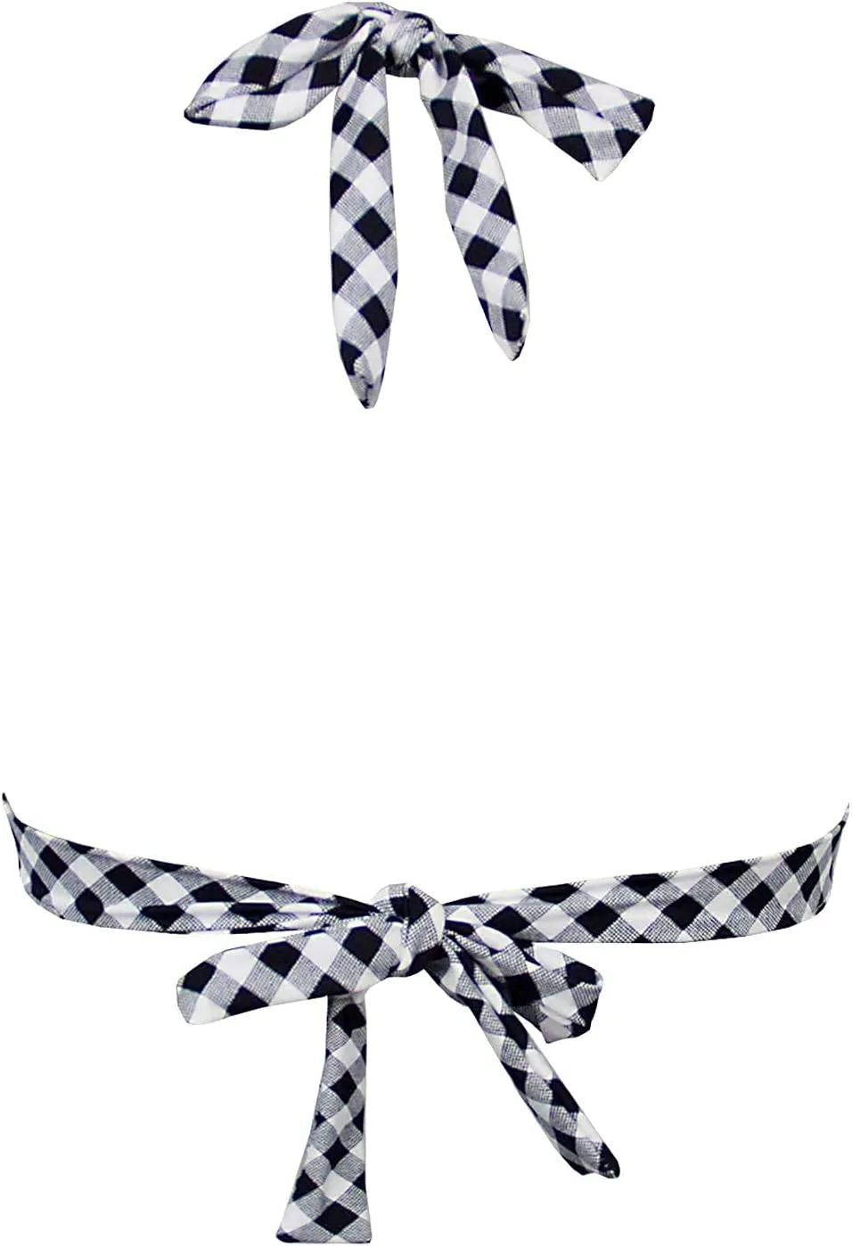 Balasami Women's Vintage 50s Halter Neck Tie Knot Back Soft Molded Padding Bikini Top Swimsuit Bathing Suit Tops Only