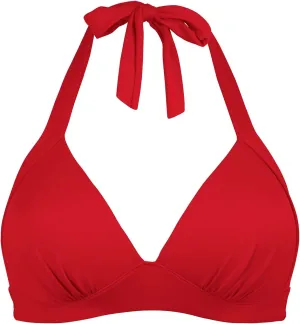 Balasami Women's Vintage 50s Halter Neck Tie Knot Back Soft Molded Padding Bikini Top Swimsuit Bathing Suit Tops Only